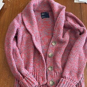 American Eagle Outfitters Pink and Gray Cardigan Sweater